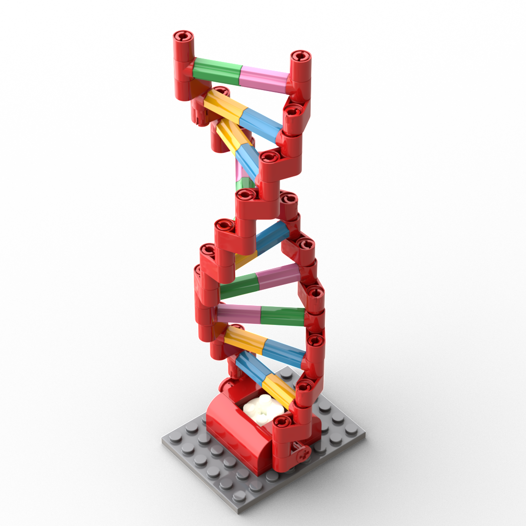 Brick-Built DNA Double Helix with Light Brick