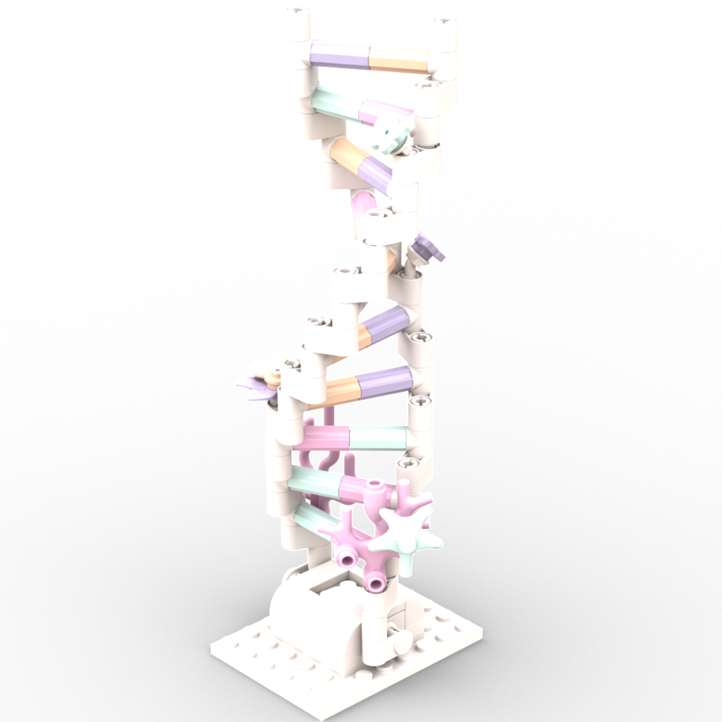 Brick-Built DNA Double Helix with Light Brick – Pastel Edition Decorated